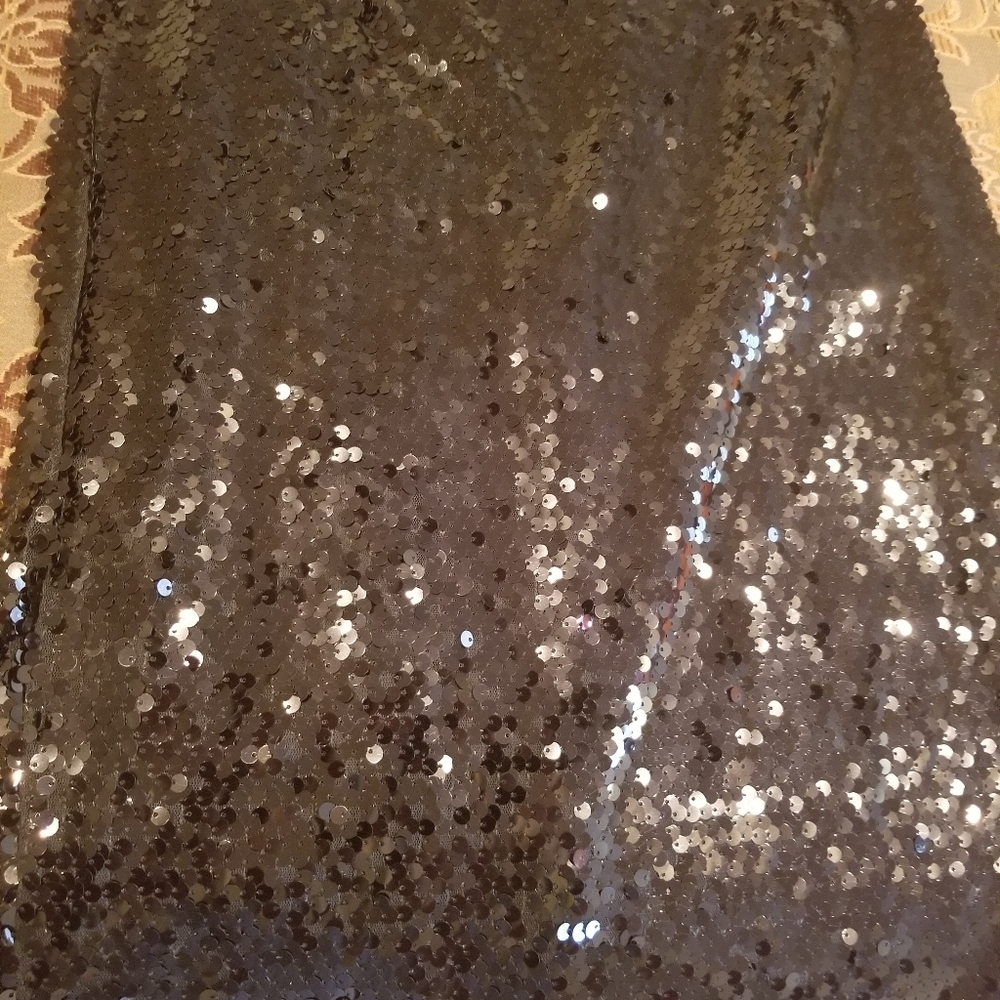 Carmen Marc Valvo sequin black skirt